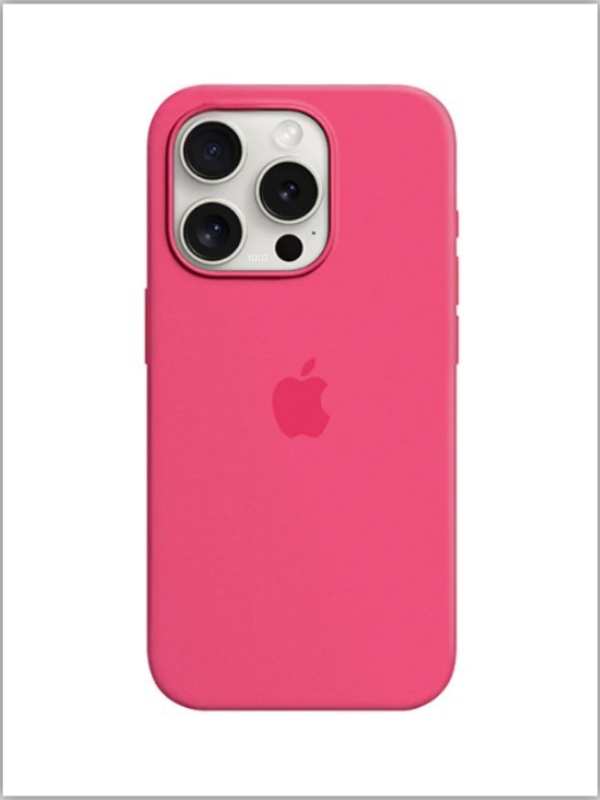 İphone Uyumlu Logolu İçi Kadifeli Lansman Silikon Kılıf Fuşya