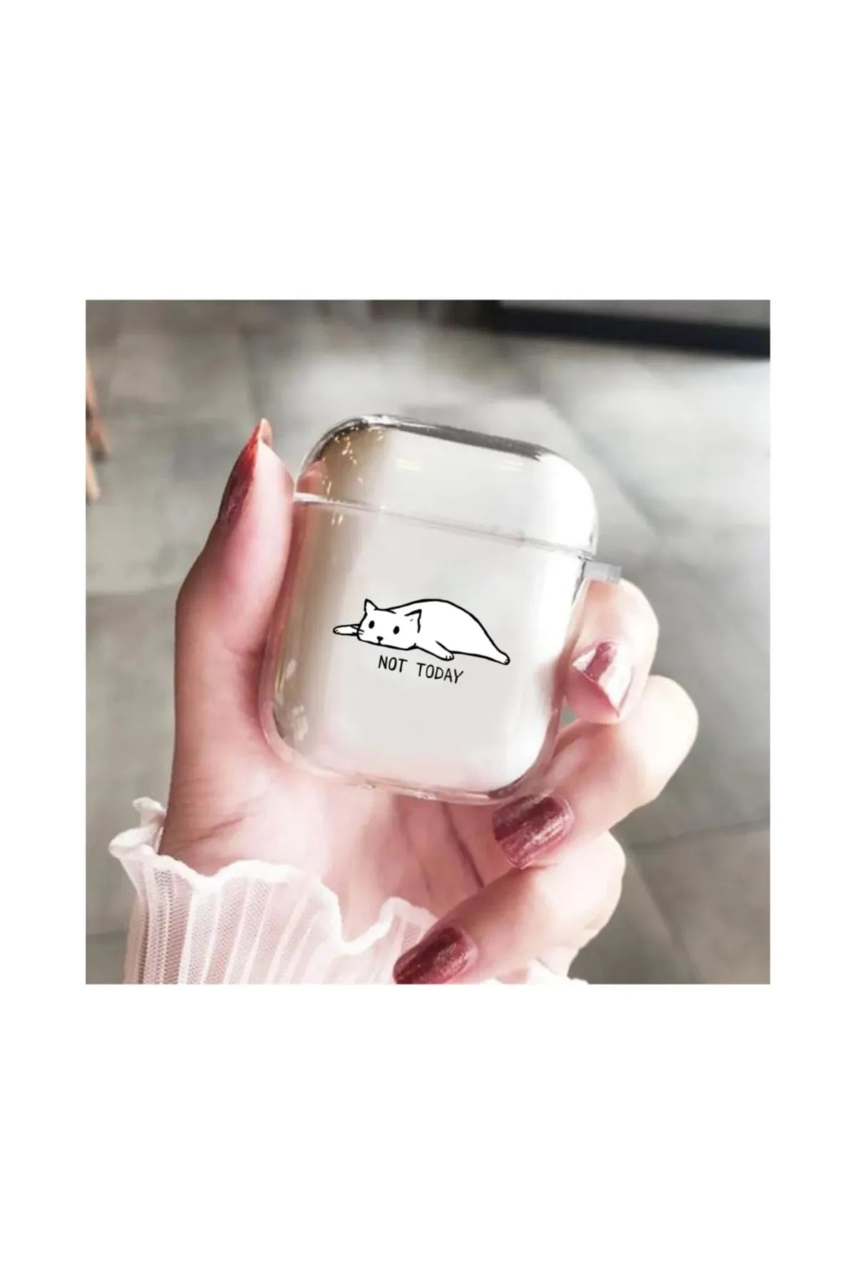 Apple Airpods Uyumlu Kedi Not Today Desenli Kılıf