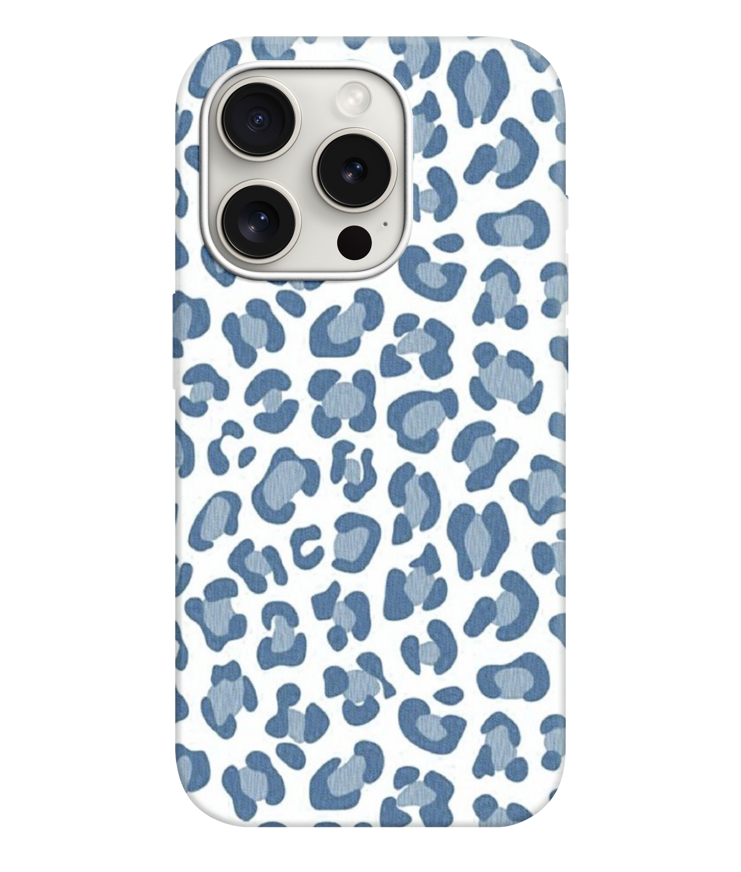 Mavi Leopar Desenli Lüx Premium İçi Kadifeli Telefon Kılıfı KOD 789