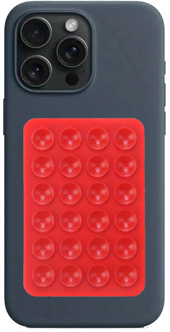 Silikon Vakumlu Telefon Tutucu Kırmızı