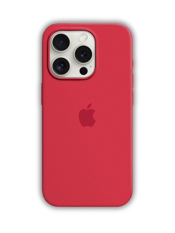 İphone Uyumlu Logolu İçi Kadifeli Lansman Silikon Kılıf Kırmızı