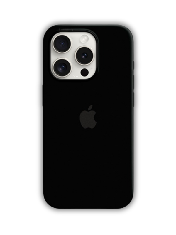 İphone Uyumlu Logolu İçi Kadifeli Lansman Silikon Kılıf Siyah