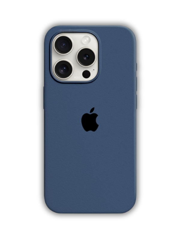 İphone Uyumlu Logolu İçi Kadifeli Lansman Silikon Kılıf Lacivert