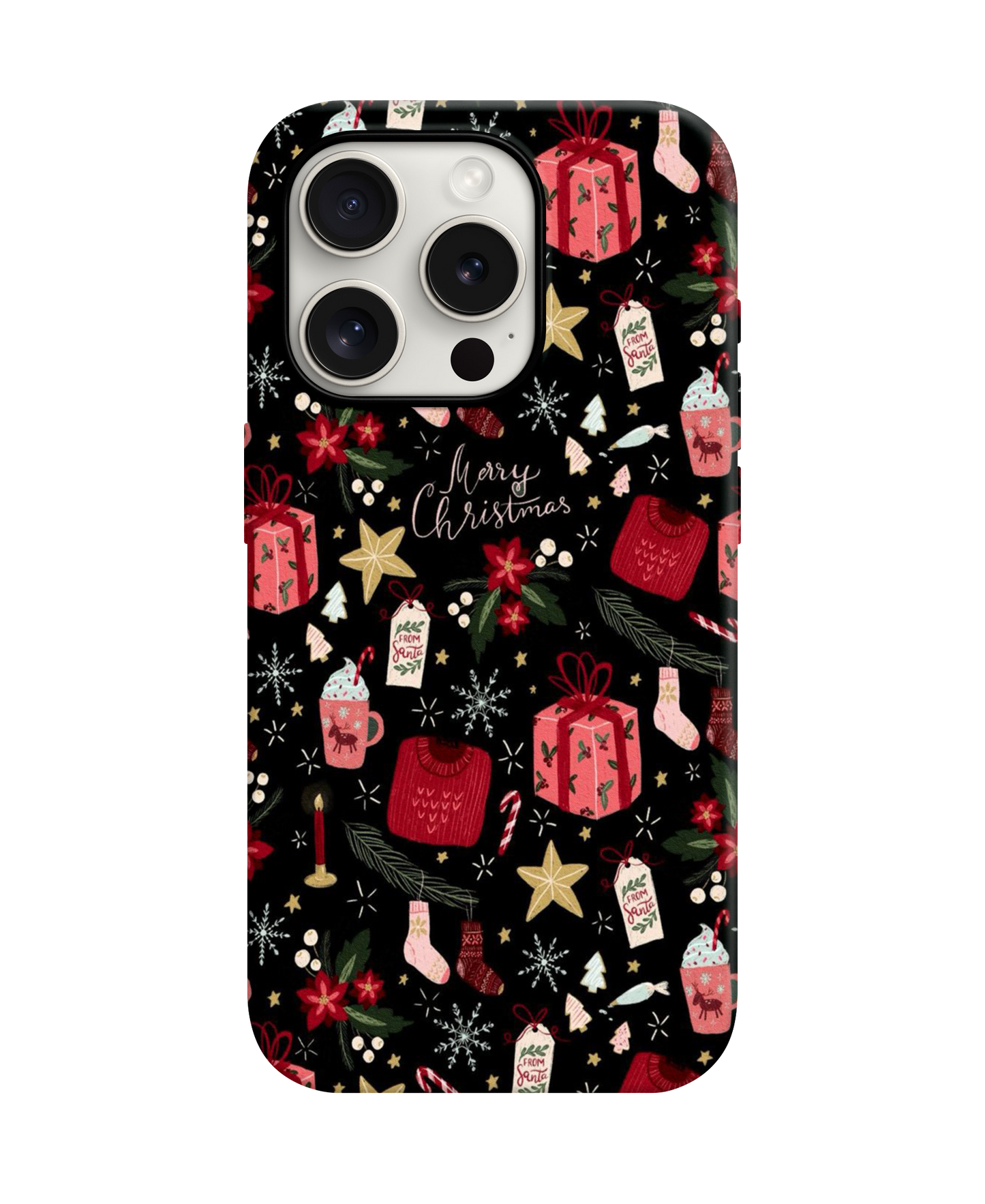 Christmas Desenli Lüx Premium İçi Kadifeli Telefon Kılıfı KOD 778