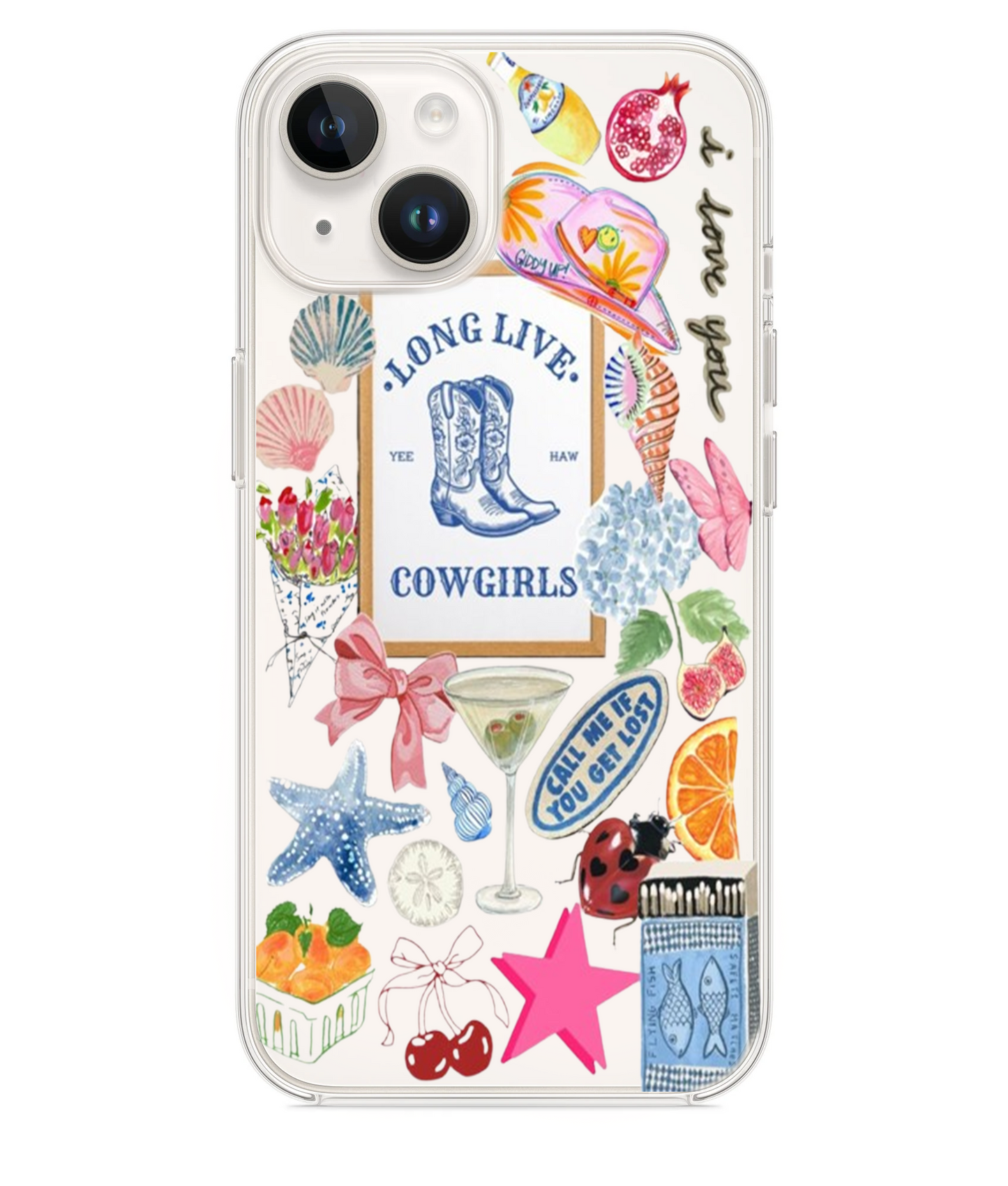 Cowgirl Desenli Lüx Premium Şeffaf Telefon Kılıfı KOD 797